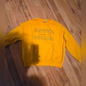 Hoodie jaune "thanks for nothing"